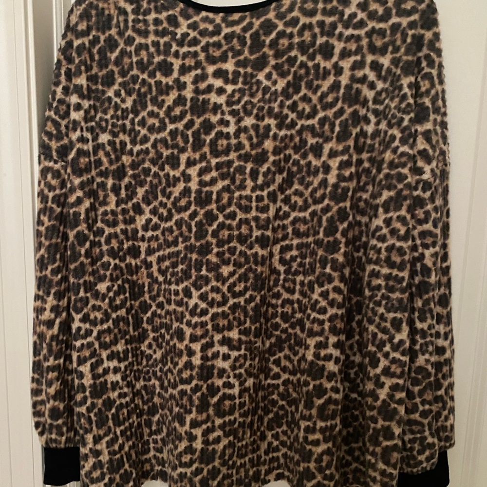 Forever soft tie front leopard print top